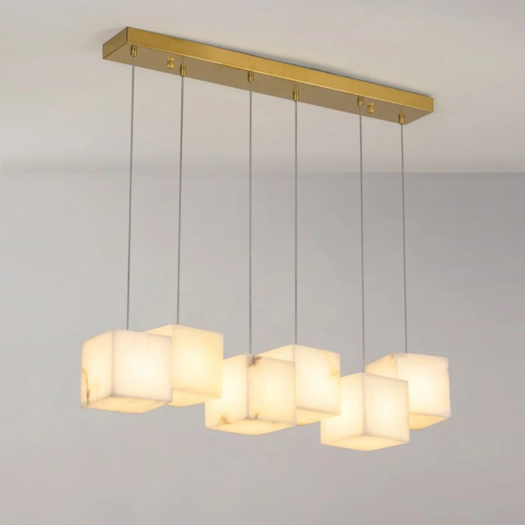 Simple Alabaster Box chandelier