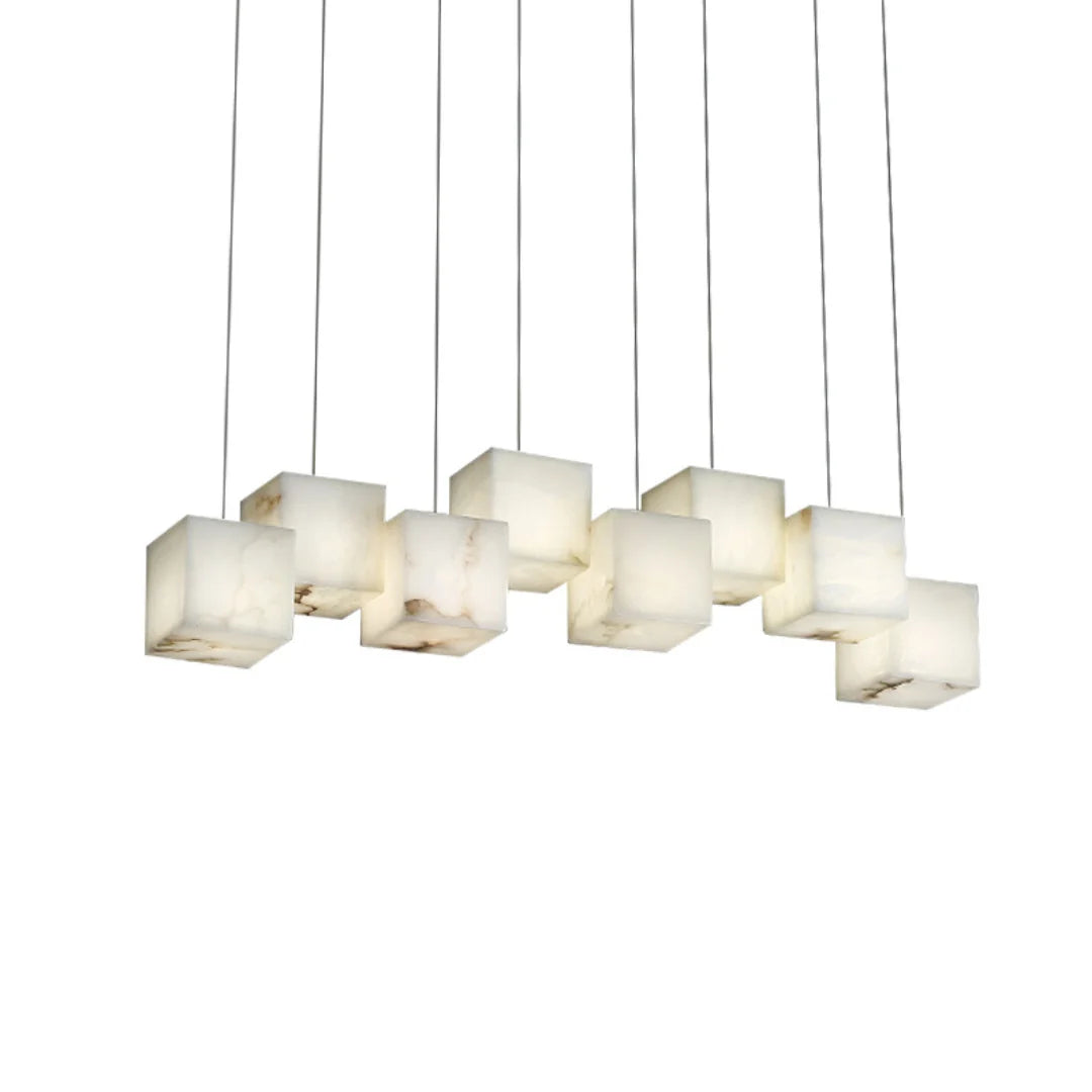 Simple Alabaster Box chandelier