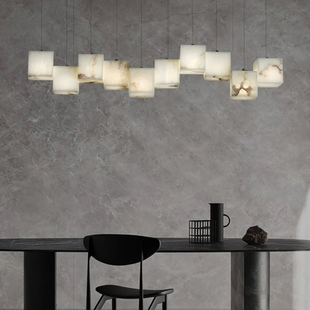 Simple Alabaster Box chandelier