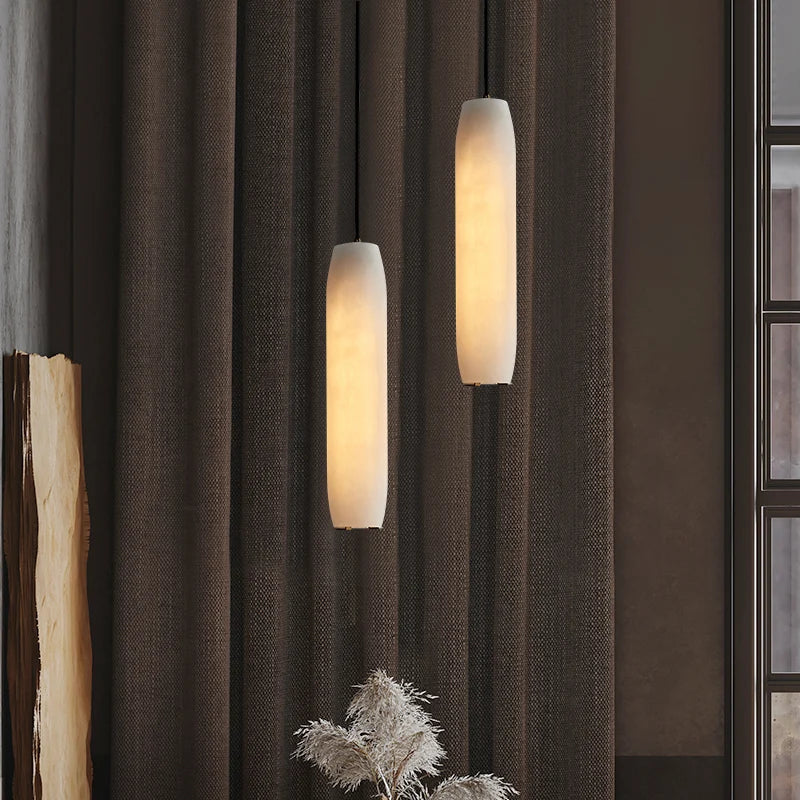 Alabaster Flute Pendant Light