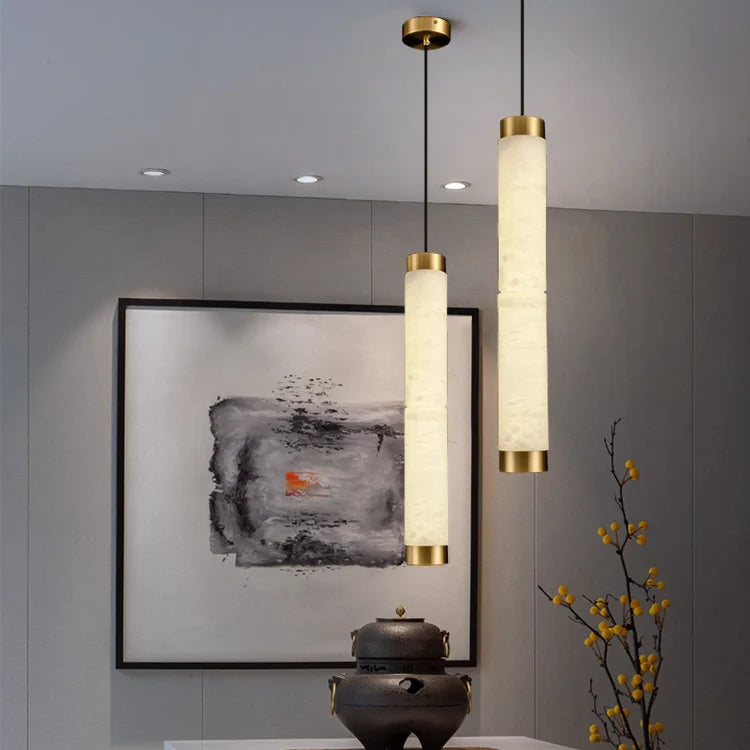 Strip Alabaster Chandelier
