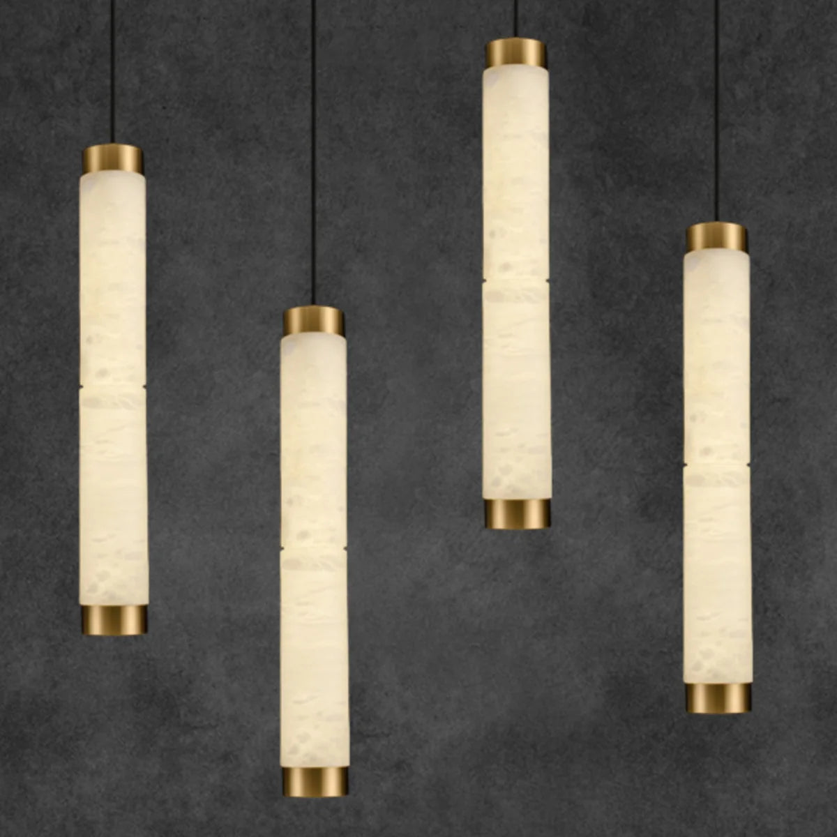 Strip Alabaster Chandelier
