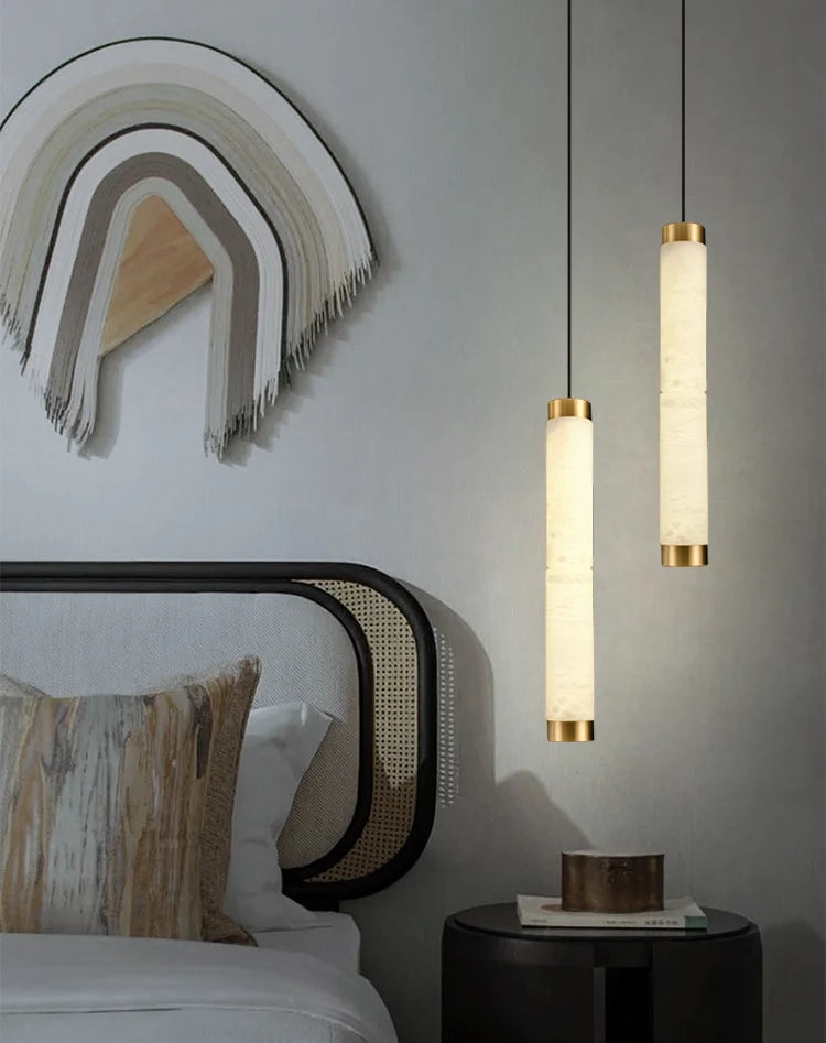 Strip Alabaster Chandelier