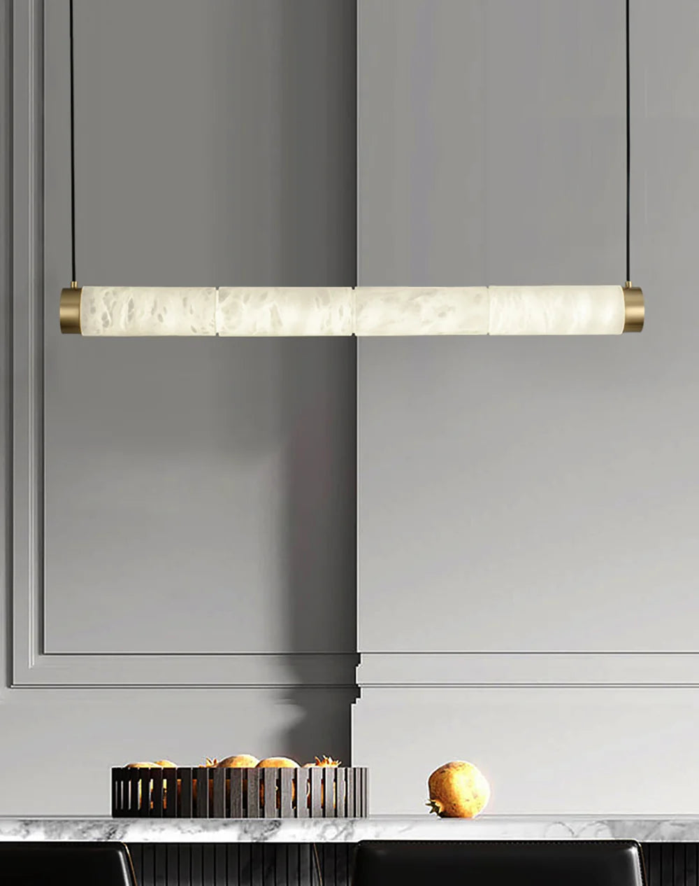 Strip Alabaster Chandelier