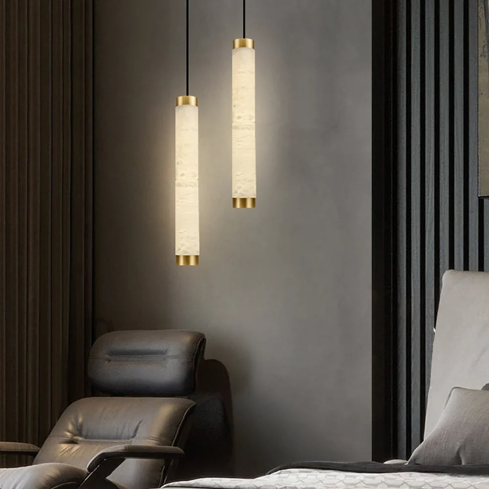 Strip Alabaster Chandelier