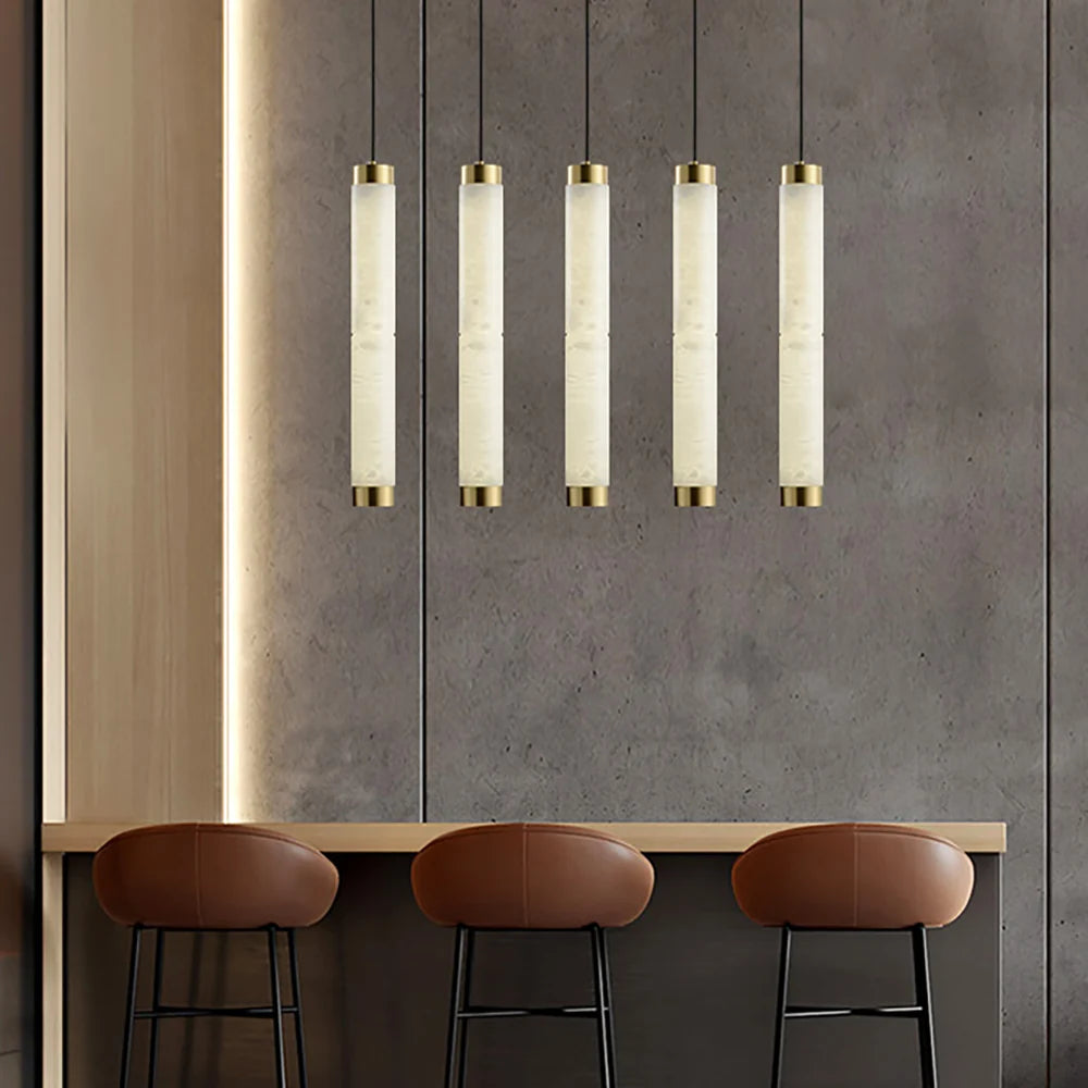 Strip Alabaster Chandelier