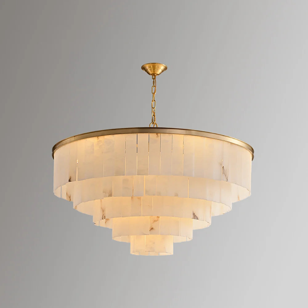Modern Marble Tiered Chandelier