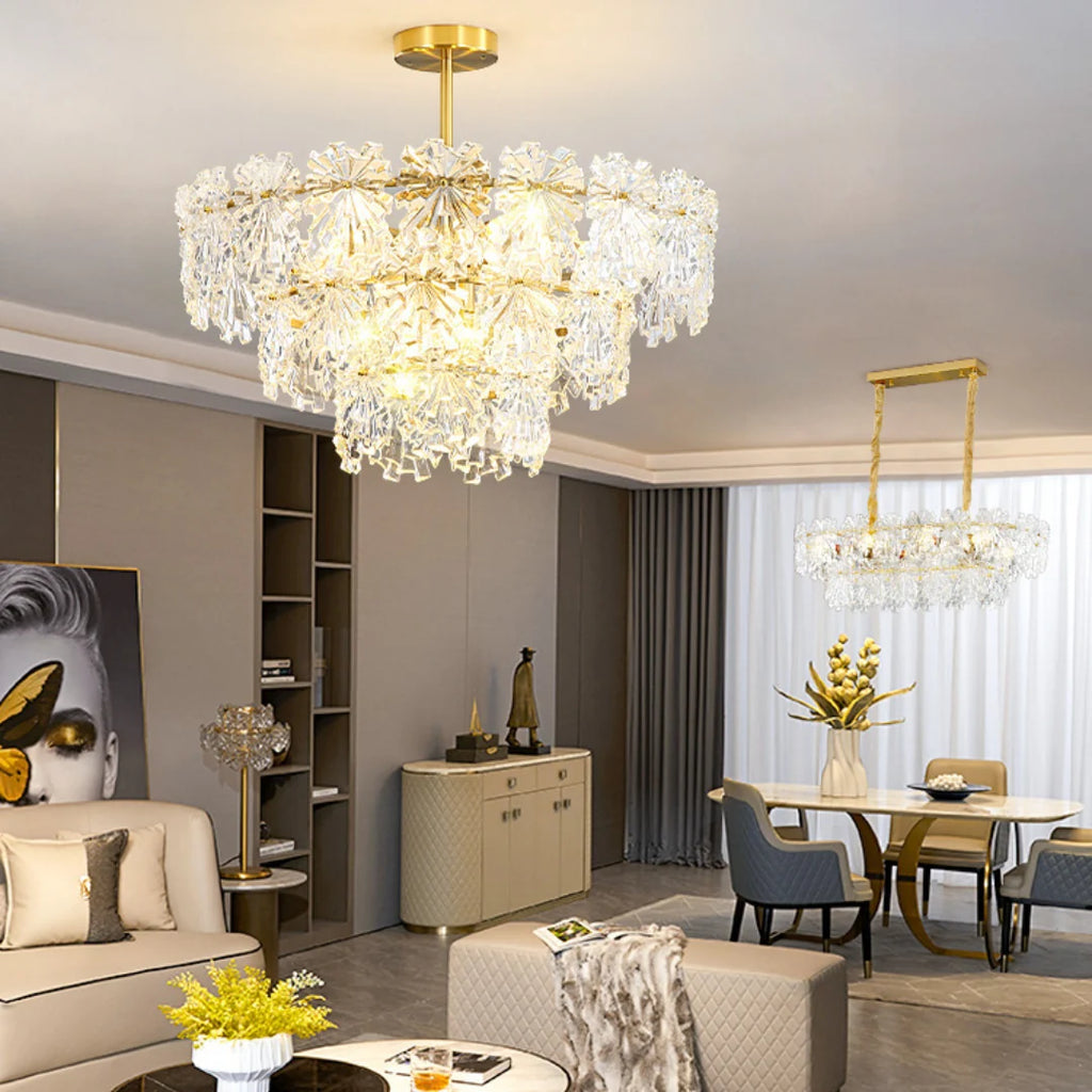 Gold Marilyn Elegant Glass Chandelier