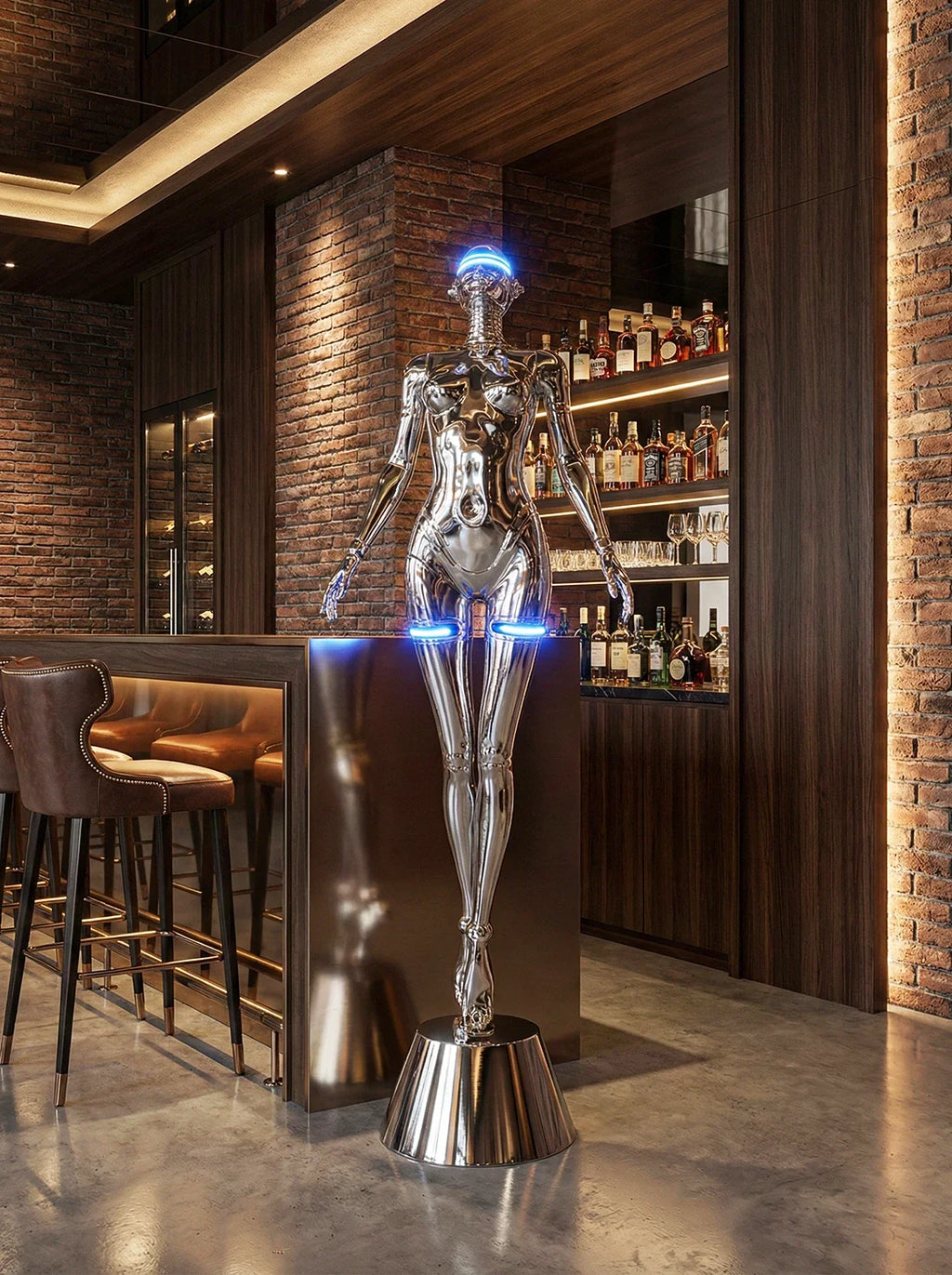 Mechanical Technology Goddess Sculpture Floor Lamp