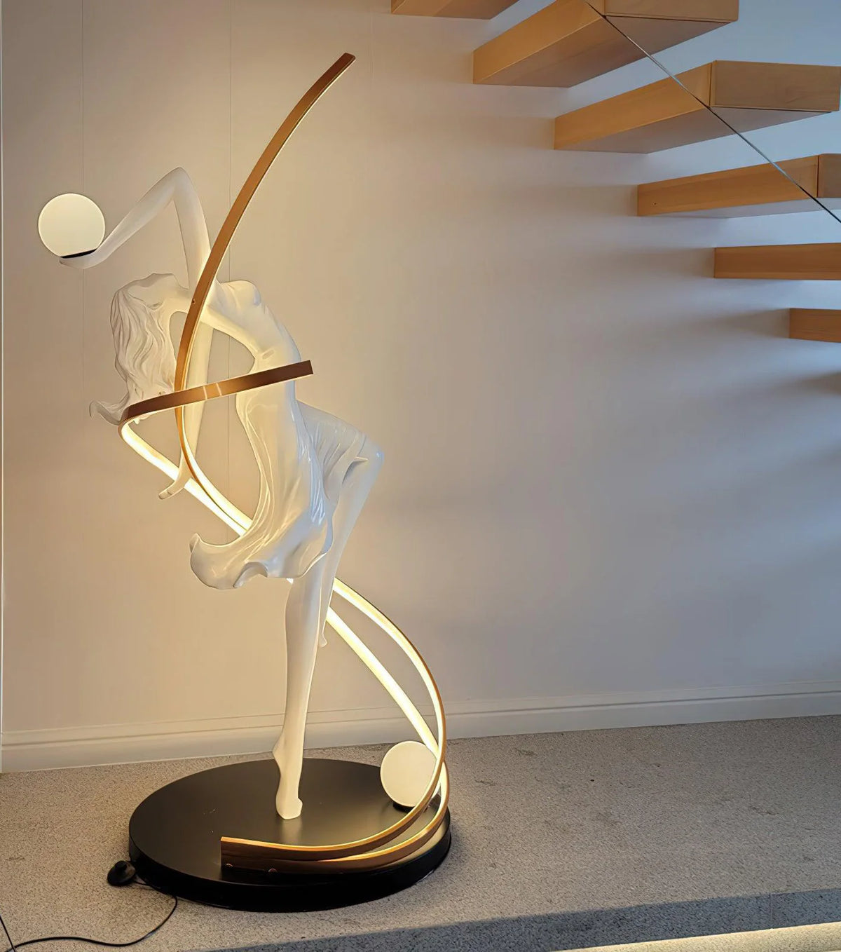 Misha Goddess White Statue Floor Lamp