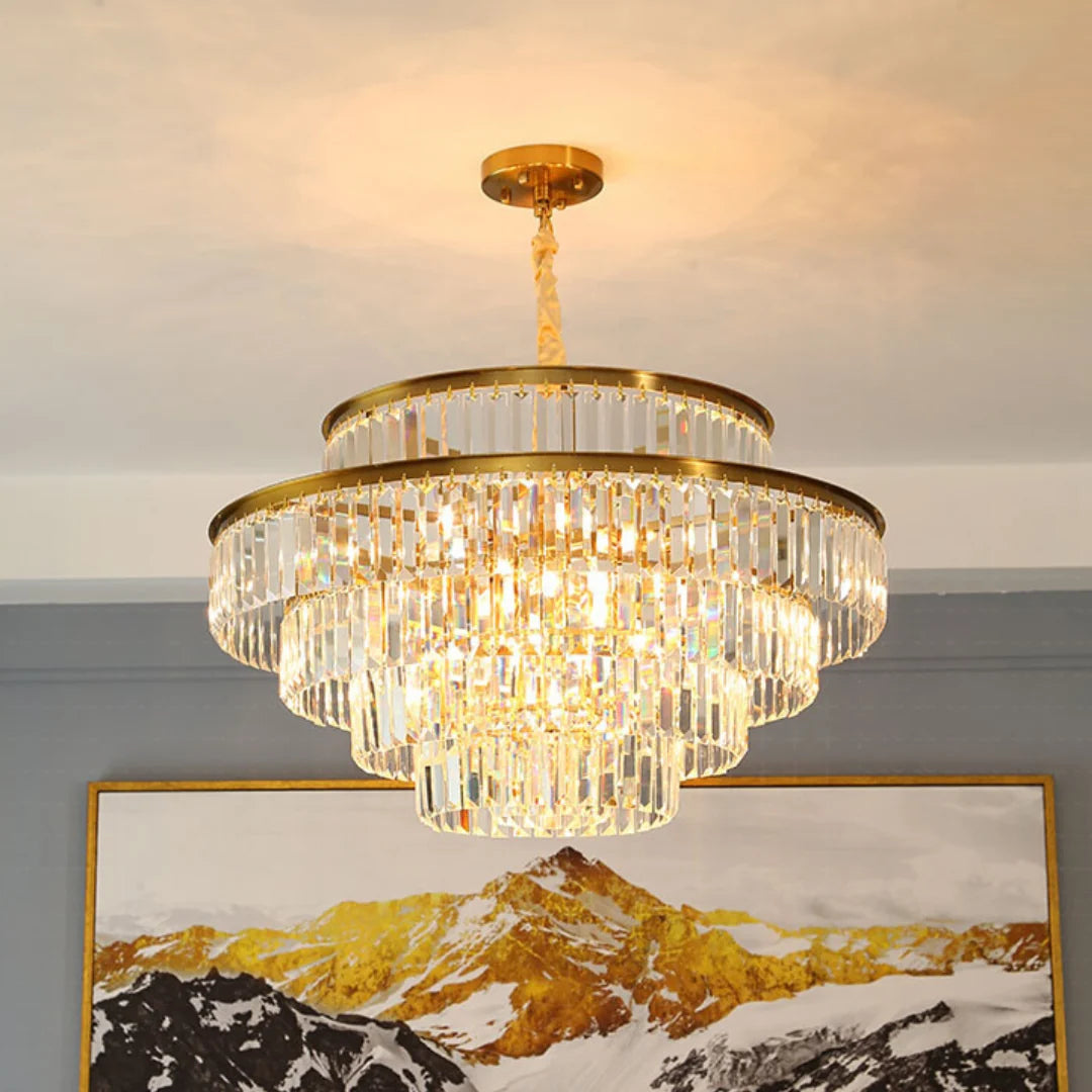 Modern Crystal Gold Chandelier
