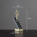 Modern Golden Staircase Climbing Human Sculpture | Luxury Resin Table Decor