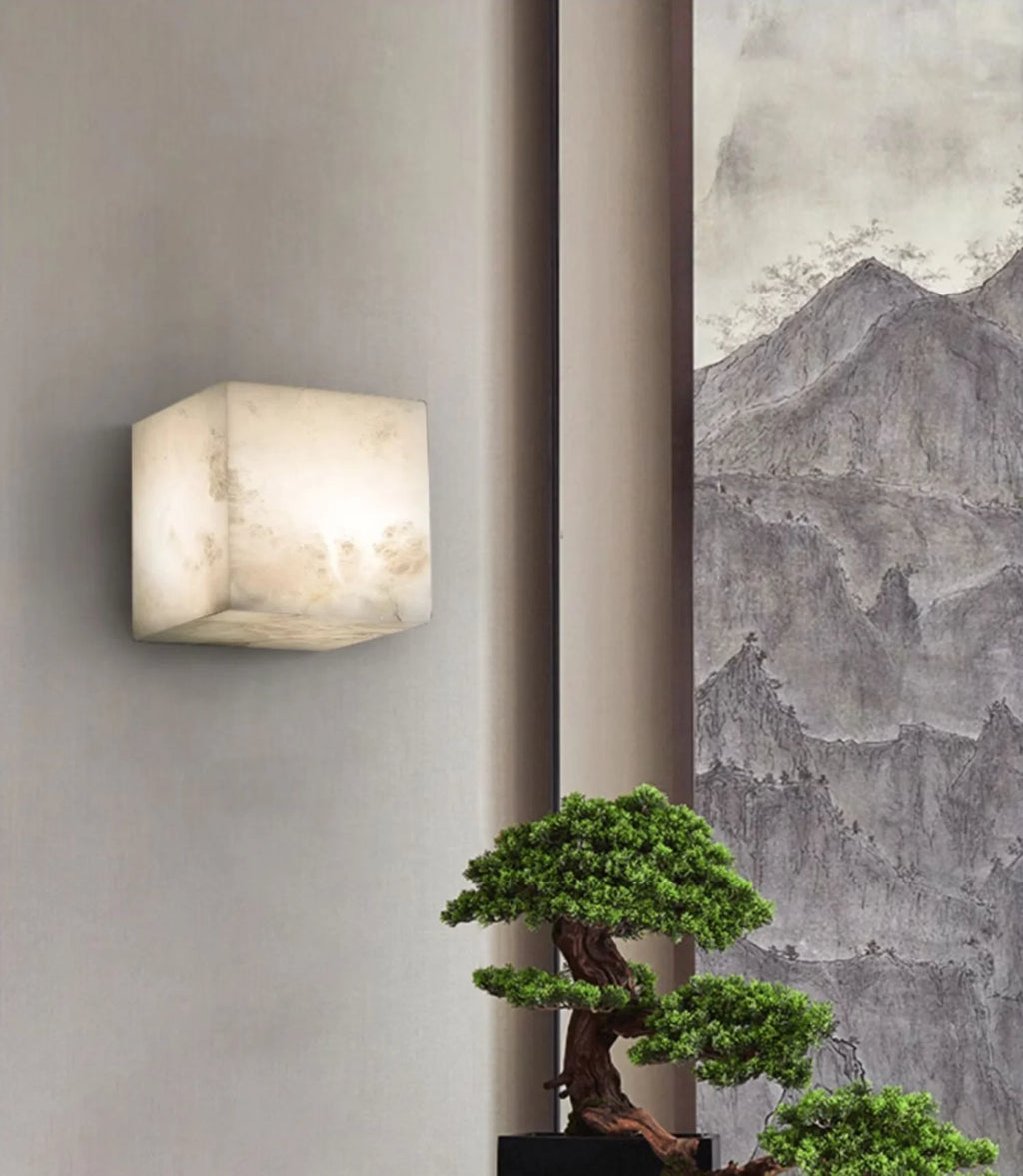 Modern Square Alabaster Wall Lamp