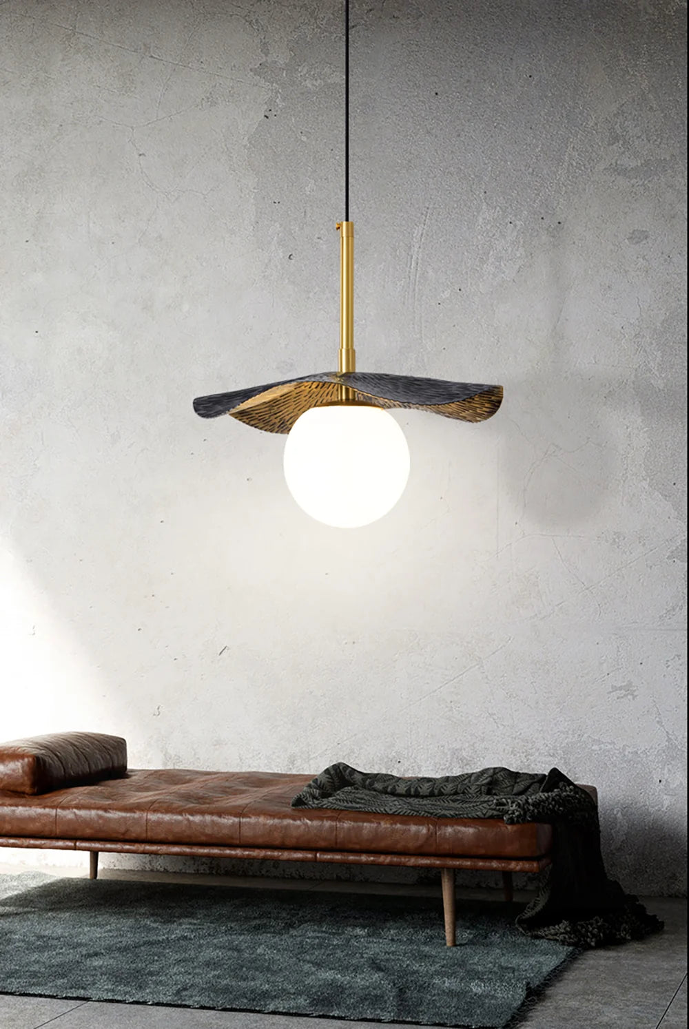 Alabaster Montera Brass Pendant Light