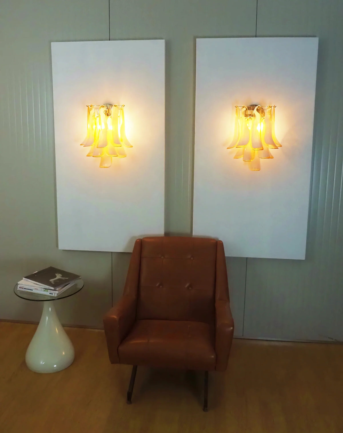 Vintage Murano Caramel Wall Lights