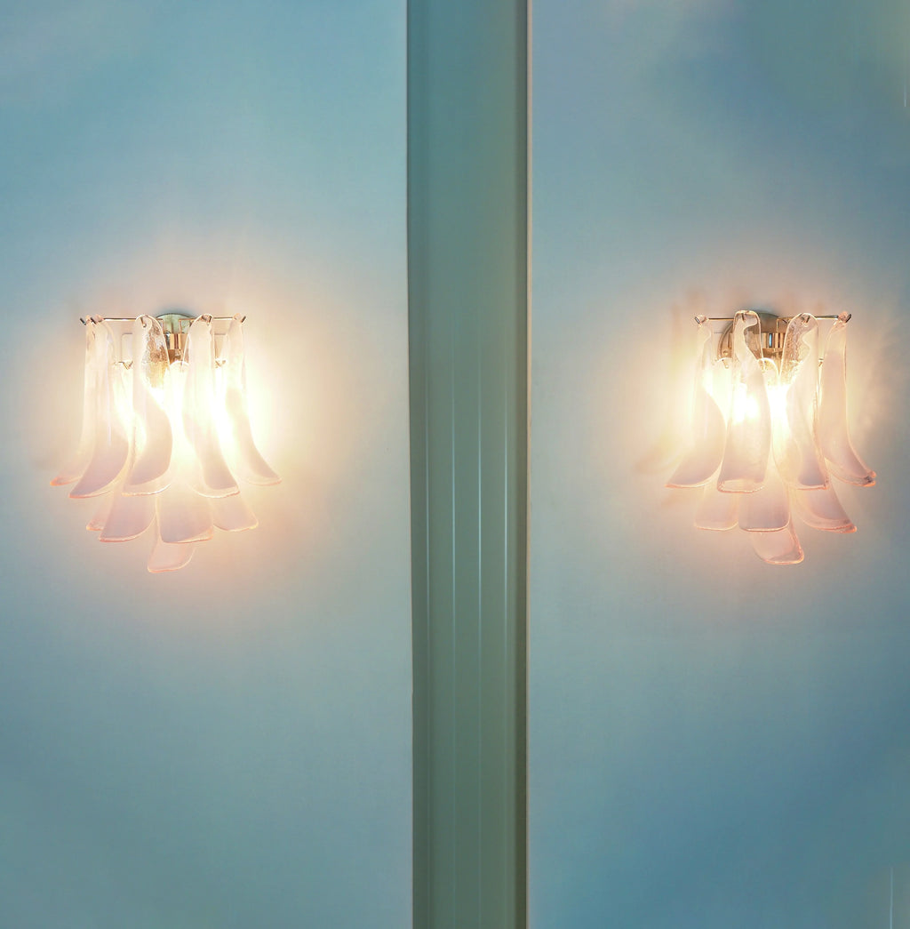 Vintage Murano Pink Wall Lights