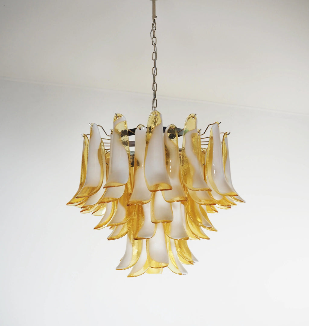 Vintage Caramels Glass Murano Petals Chandelier
