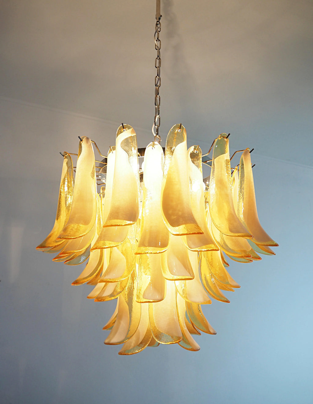 Vintage Caramels Glass Murano Petals Chandelier