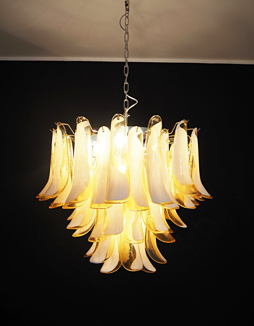 Vintage Caramels Glass Murano Petals Chandelier