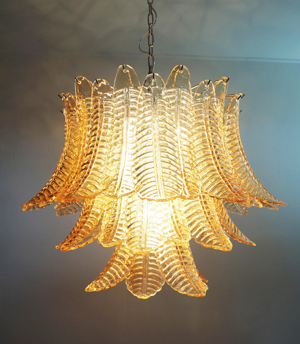 Murano Amber Ferns Glass Chandelier