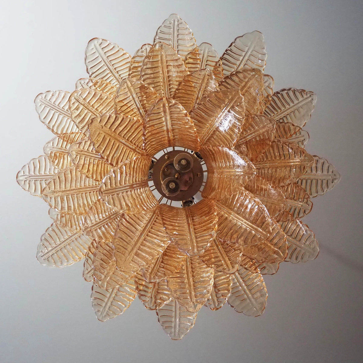 Murano Amber Ferns Glass Chandelier