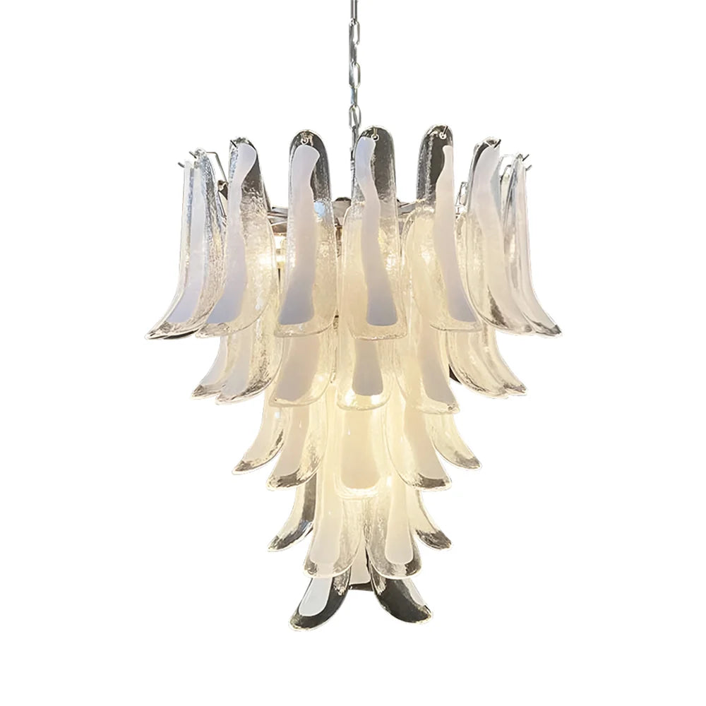 Vintage Transparent Murano Petals Chandelier