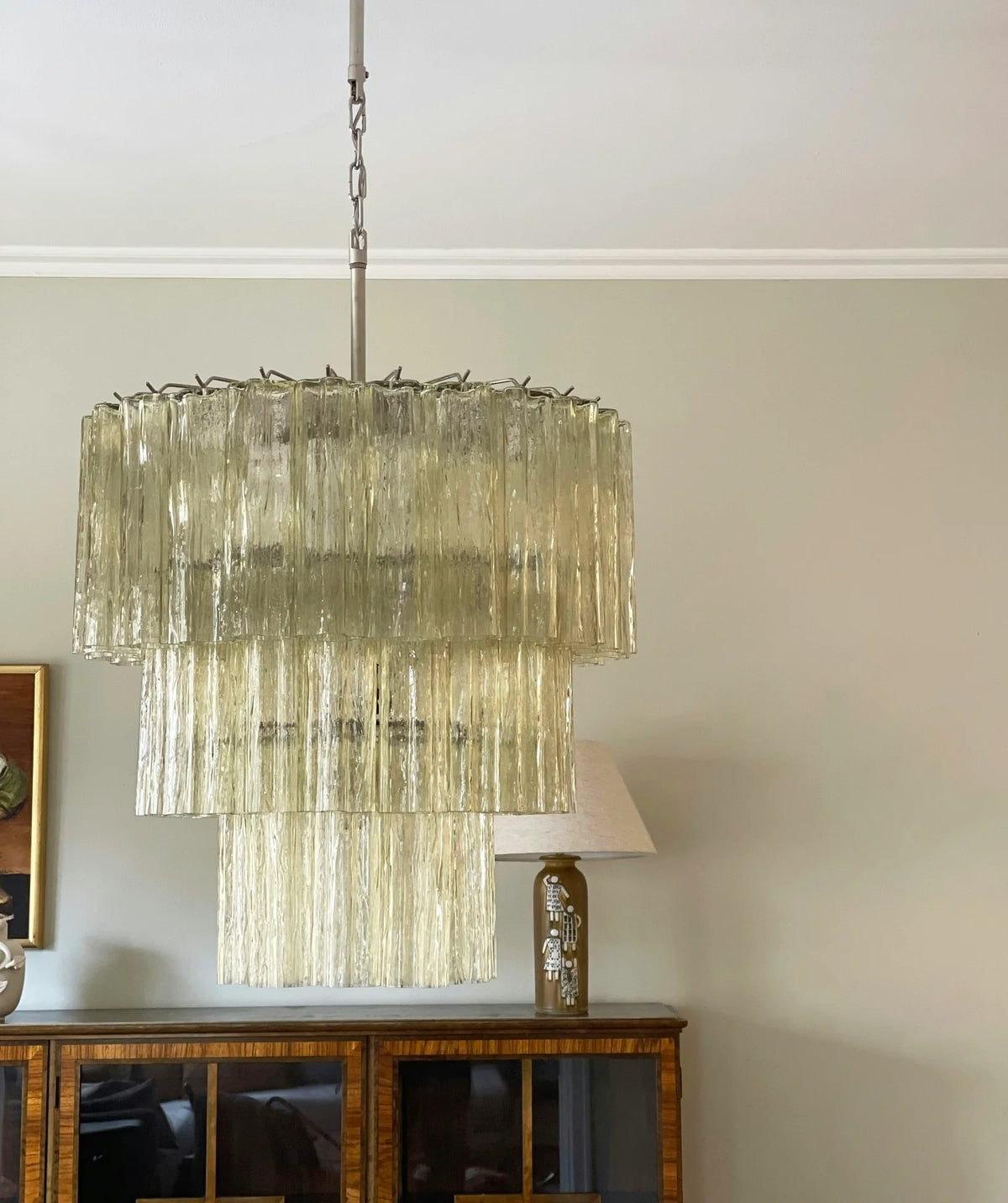 Murano Honey Glass Tube Chandelier