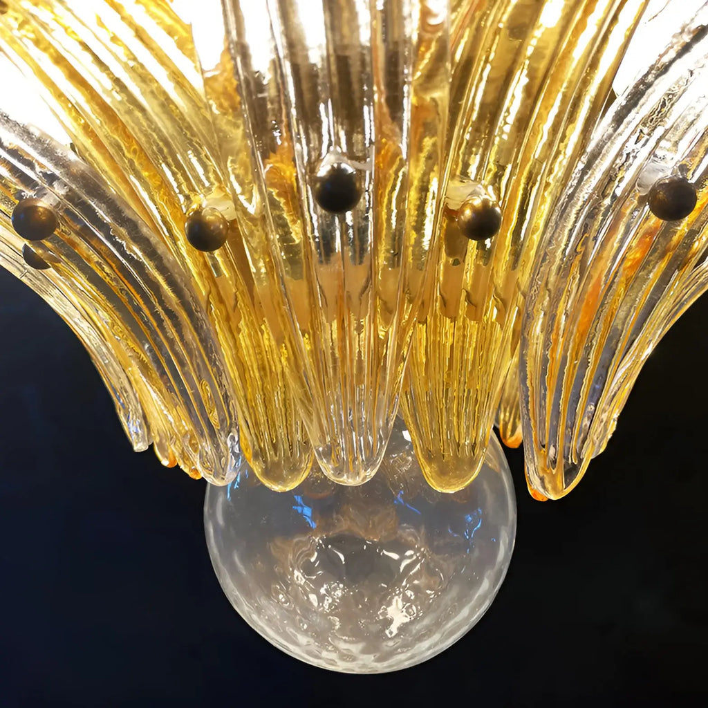 Murano Palmette Amber Trasparent Chandelier