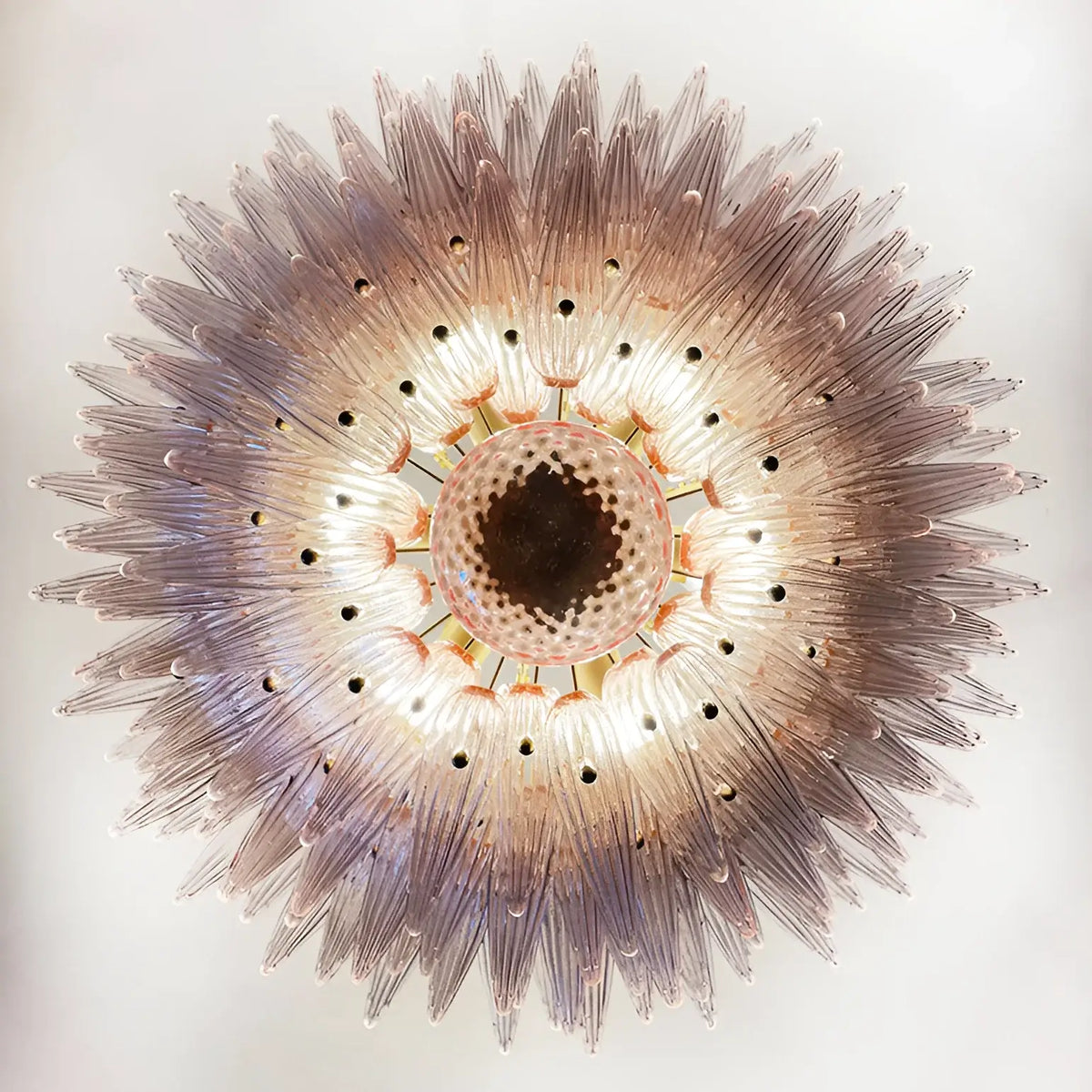 Murano Palmette Pink Chandelier