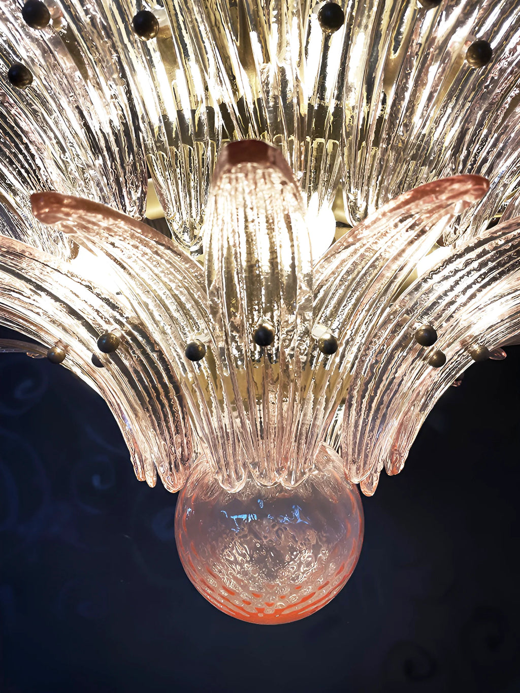 Murano Palmette Pink Chandelier