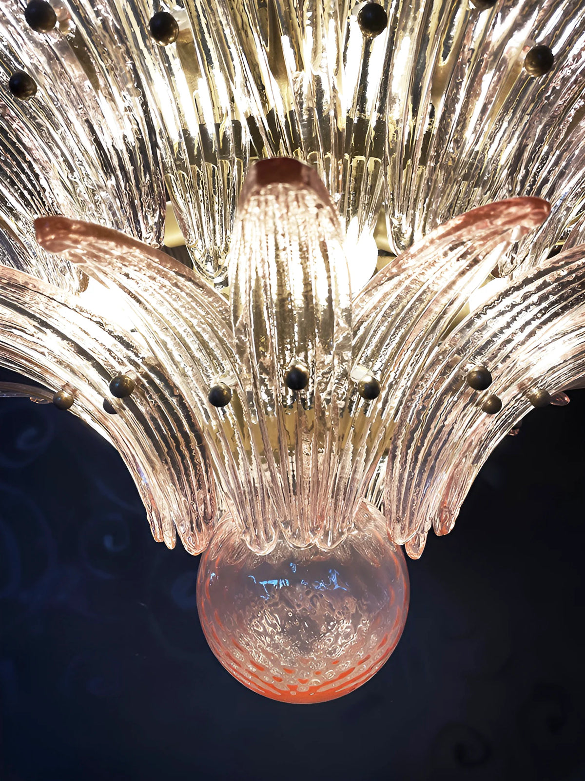 Murano Palmette Pink Chandelier
