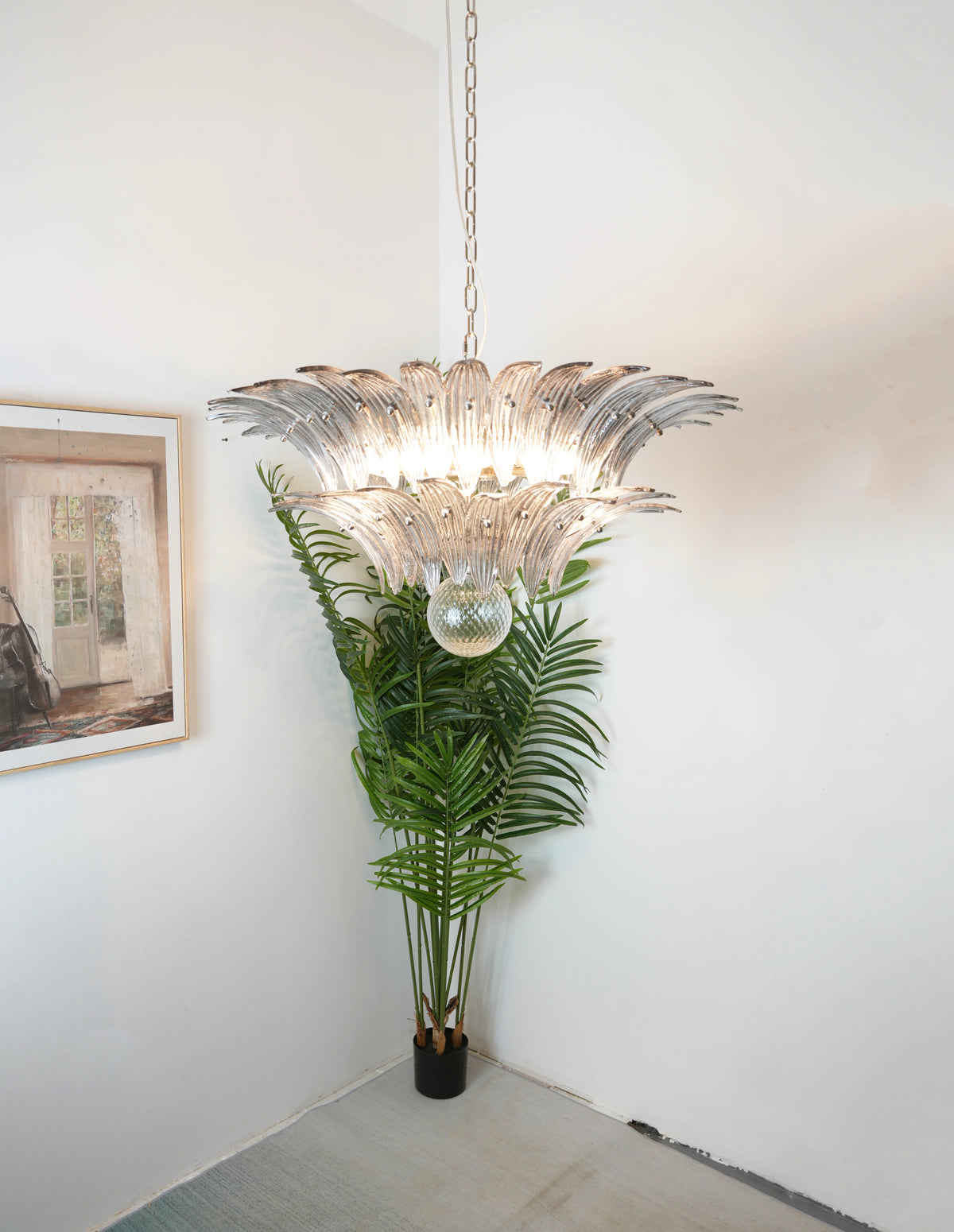 Murano Palmette Smoked Chandelier