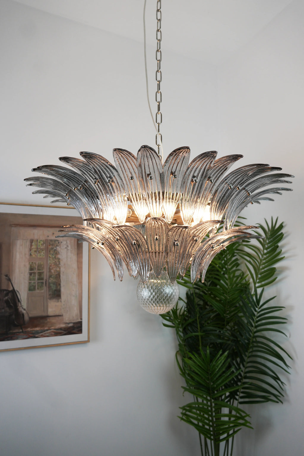 Murano Palmette Smoked Chandelier