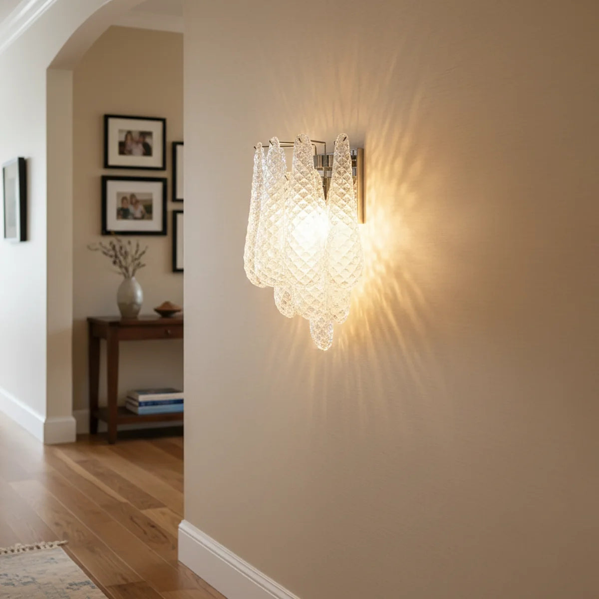 Murano Petals Transparent Wall Light