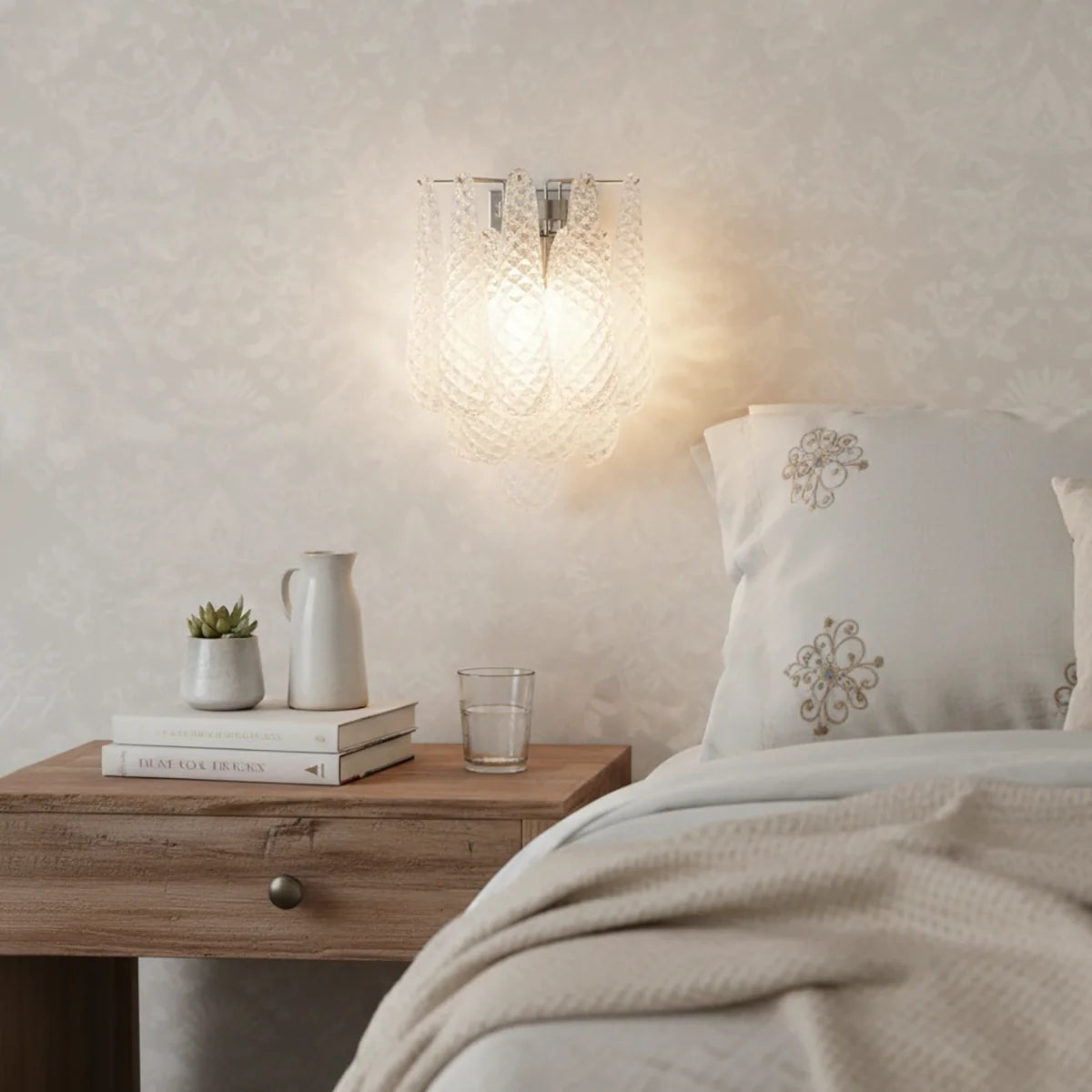Murano Petals Transparent Wall Light