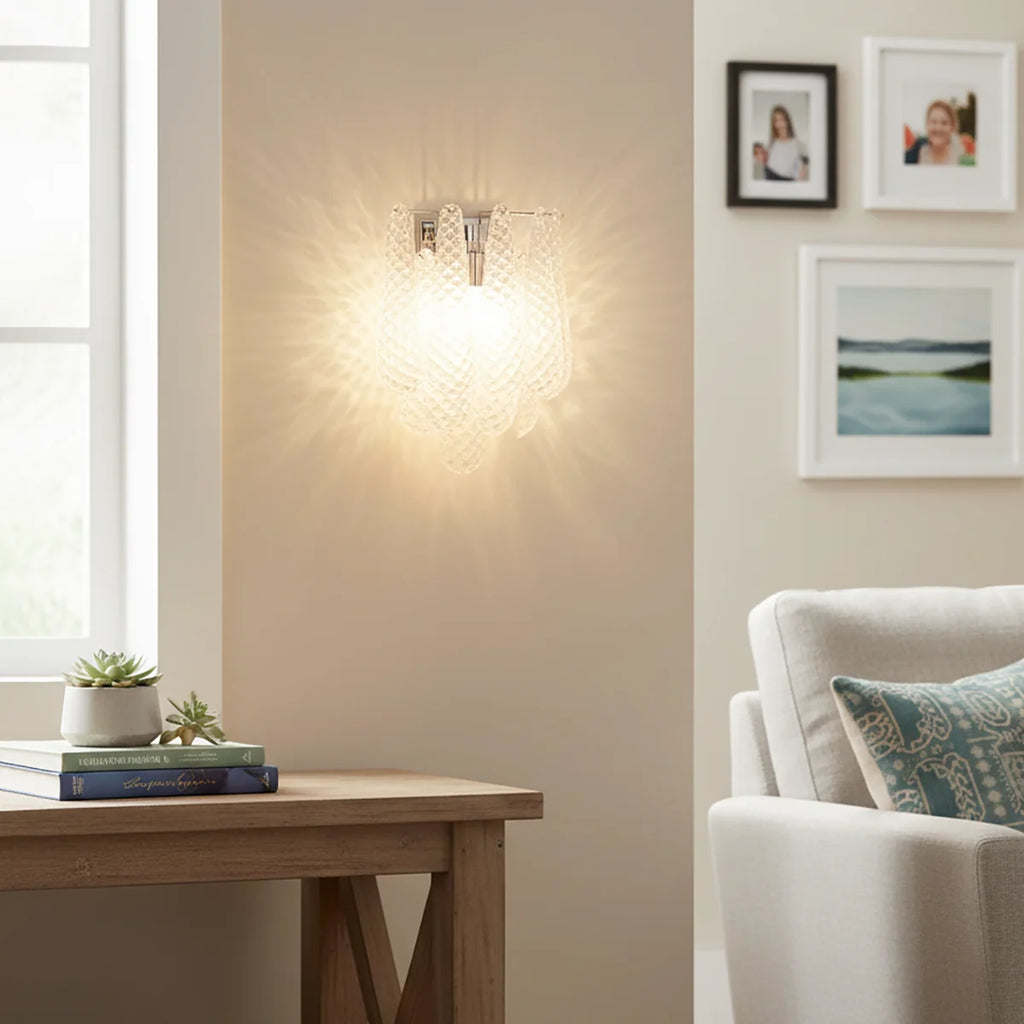Murano Petals Transparent Wall Light