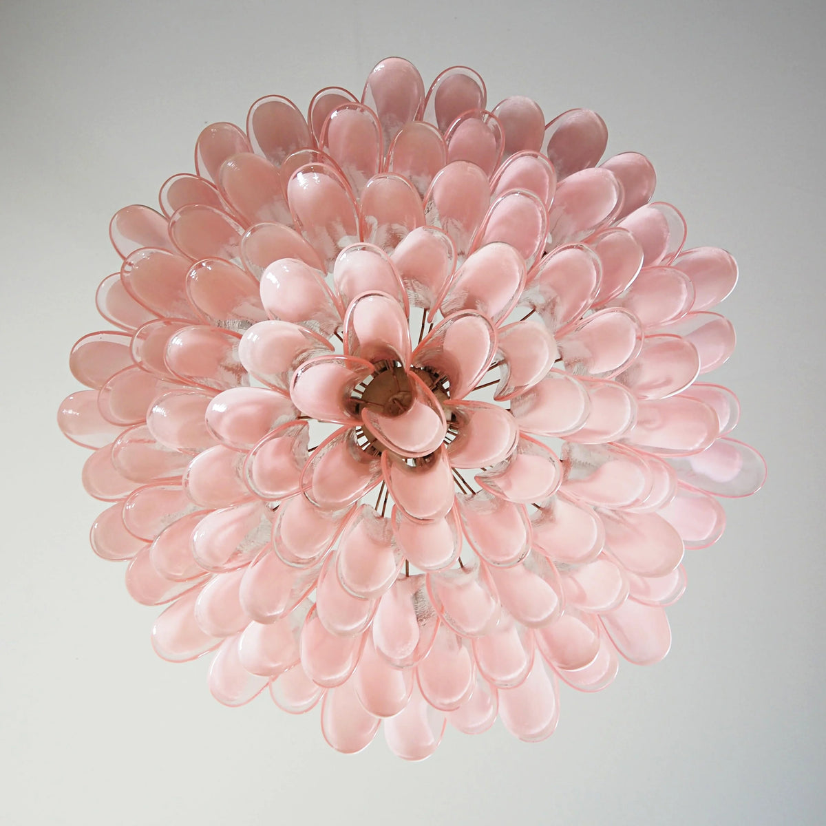 Murano Pink Glass Petal Chandelier