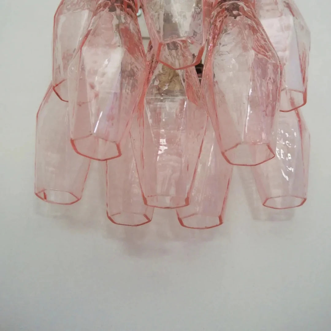 Murano Poliedri Pink Glass Wall Sconces