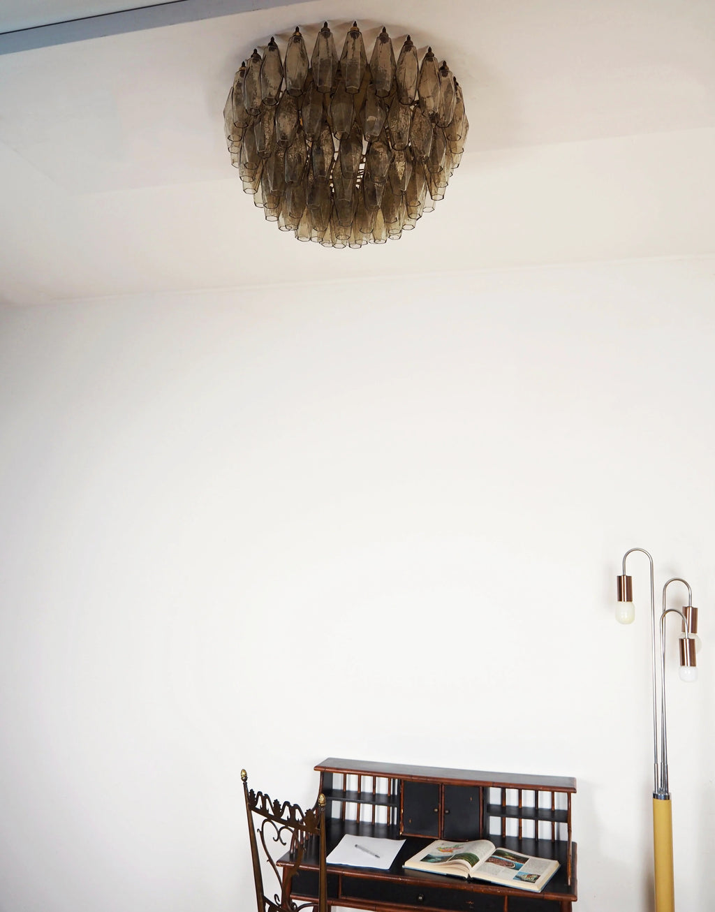 Murano Poliedri Smoked Ceiling Light
