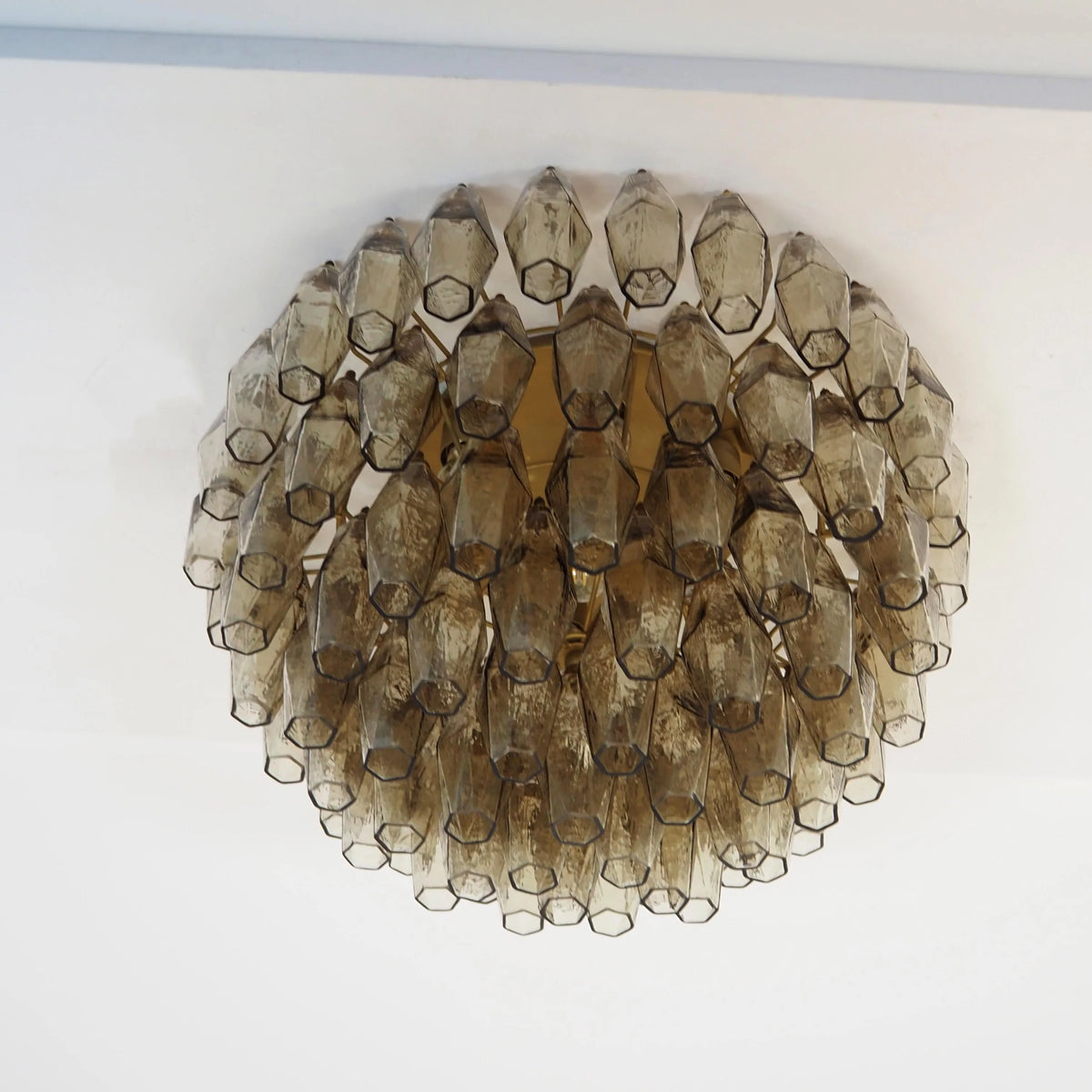 Murano Poliedri Smoked Ceiling Light
