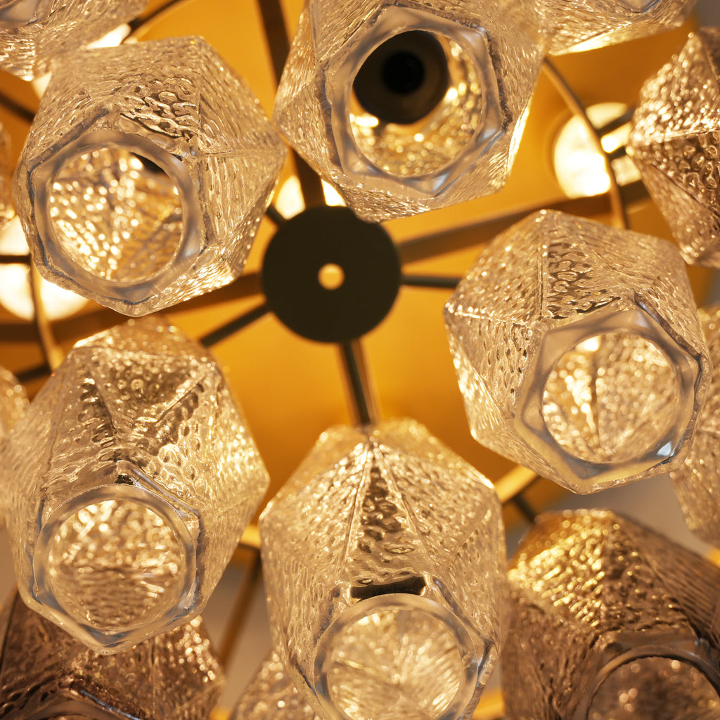 Murano Poliedri Transparent Smoked Ceiling Light