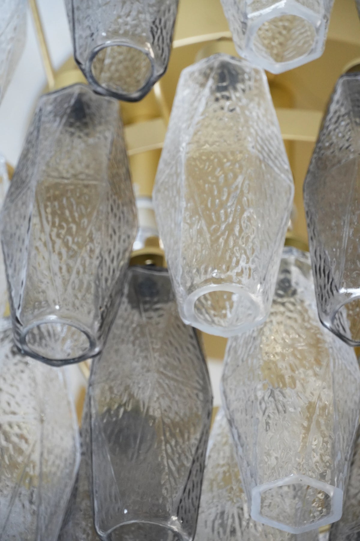 Murano Poliedri Transparent Smoked Ceiling Light