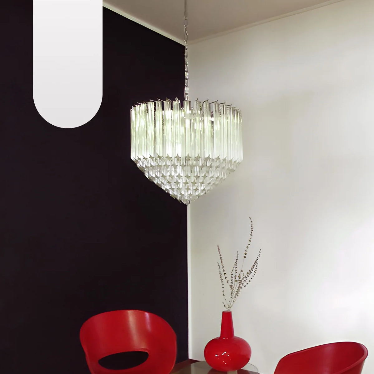 Murano Quadriedri Prisms Transparent Chandelier