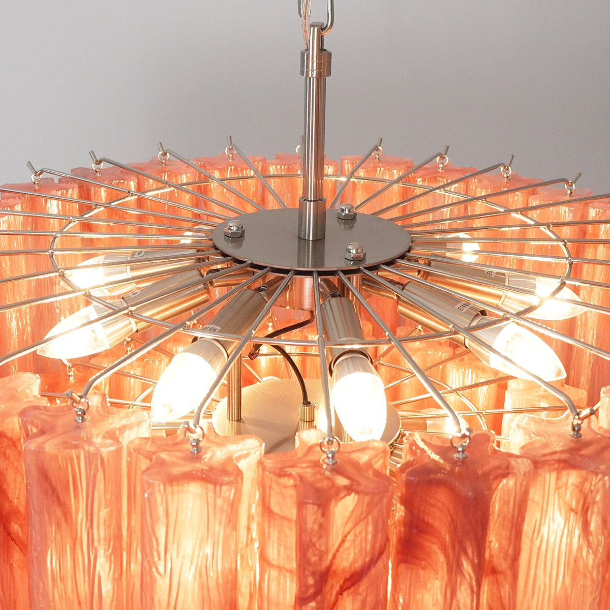 Solene Tiered Red Glass Tube Chandelier