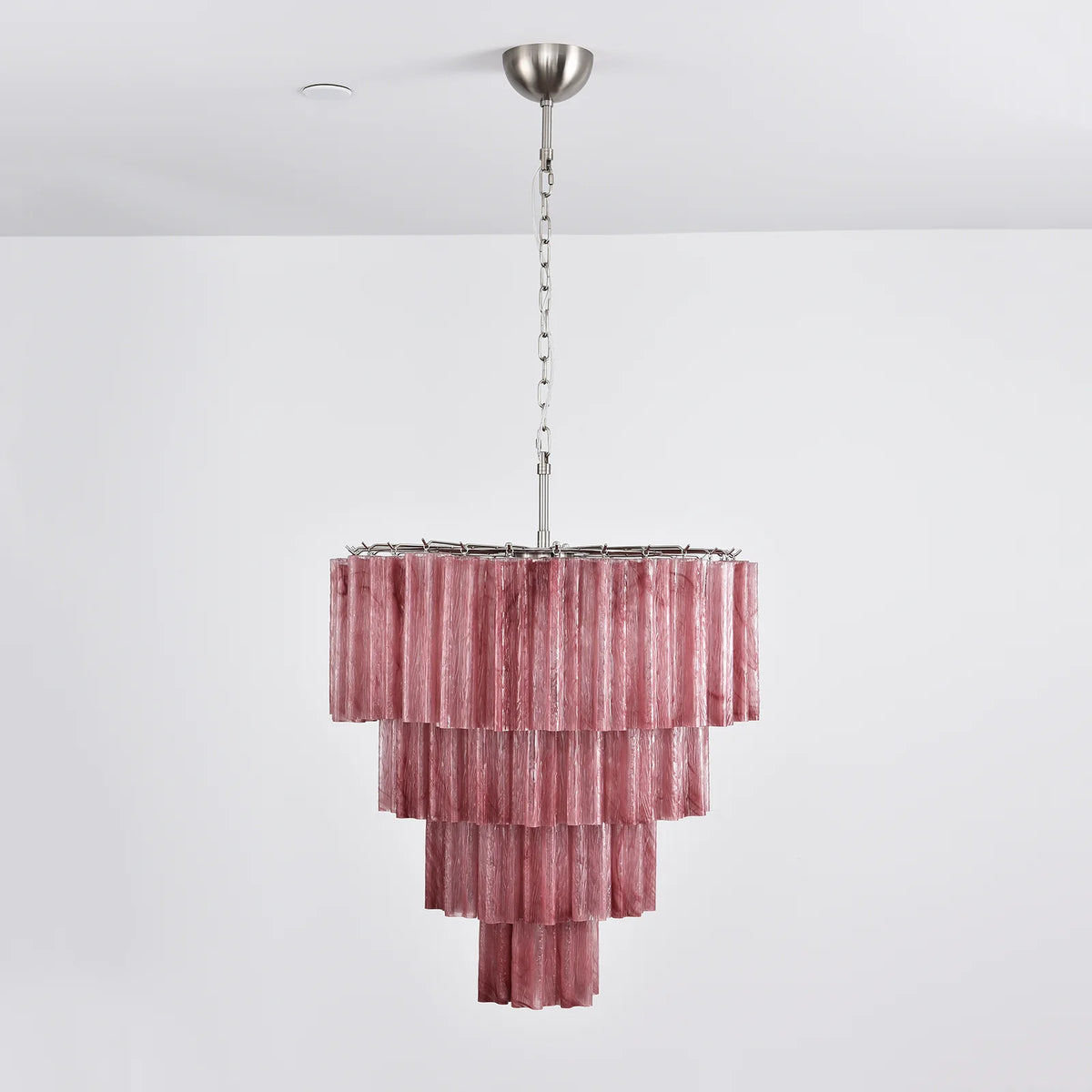 Solene Tiered Red Glass Tube Chandelier