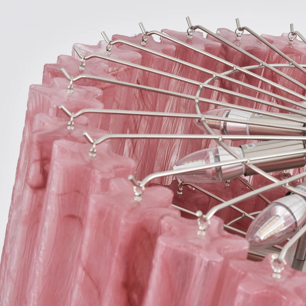 Solene Tiered Red Glass Tube Chandelier