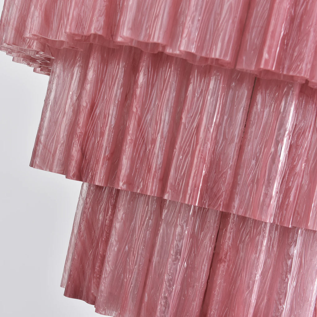 Solene Tiered Red Glass Tube Chandelier