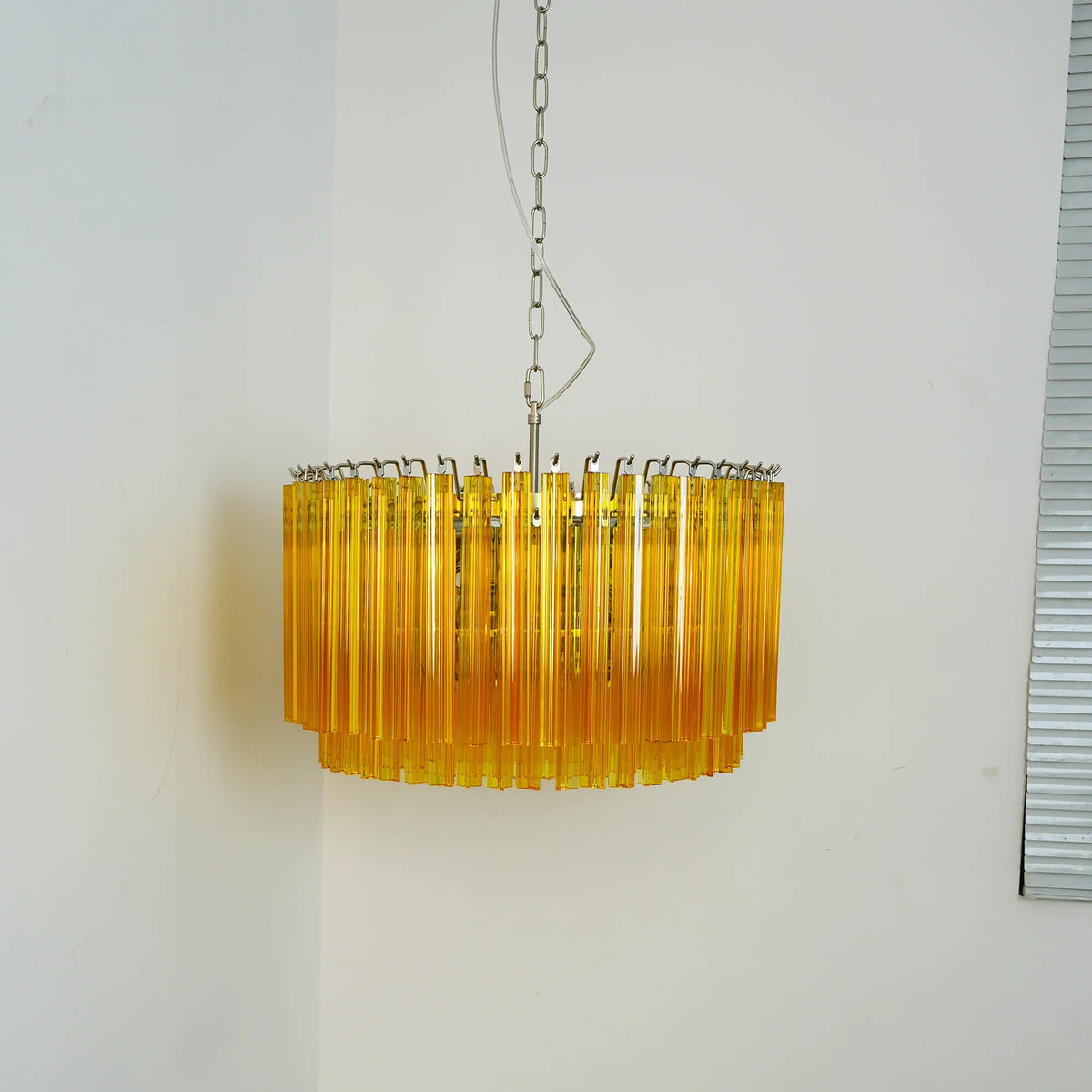 Murano Round Prisms Amber Chandelier