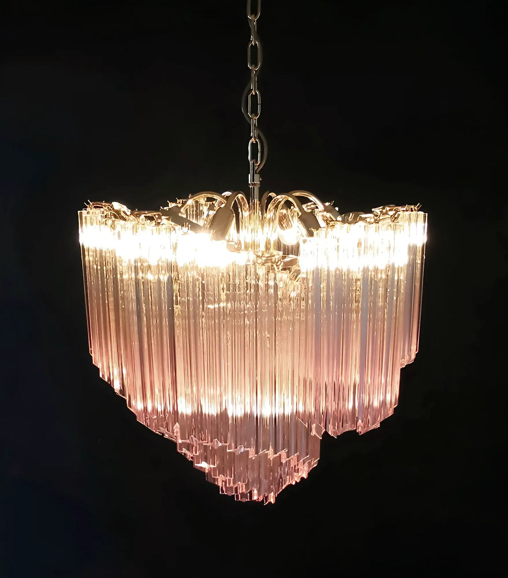 Murano Shaded Pink Prism Chandelier
