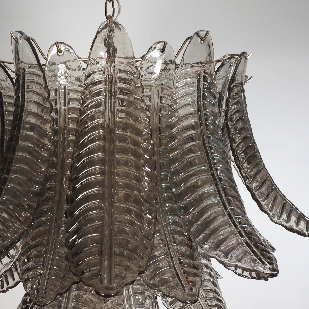 Murano Smoked Ferns Glass Chandelier